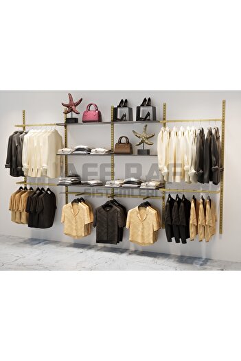 AFE DEKOR Mağaza Raf Sistemi, Askılık Sistemi, Butik Rafı, Mağaza Stand, Giyinme Odası-245*200