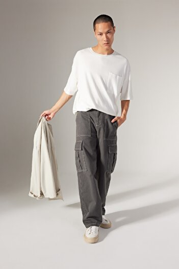 DeFacto Crew Neck Oversize T-Shirt - 100% Cotton, Short Sleeve, Heavy Fabric T3661Az23Sp