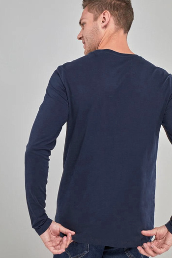 Superlife Men's Long Sleeve Hand Written Brooklyn Printed T-Shirt Spr25Ts39