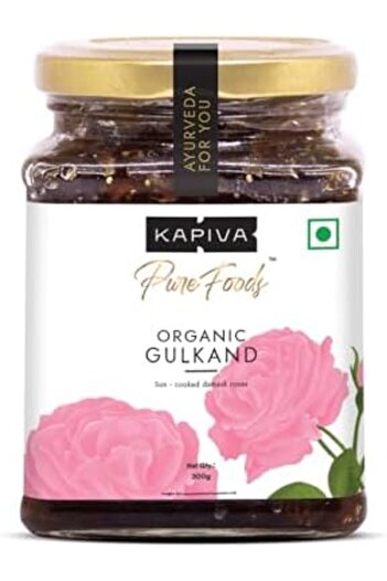 KAPİVA Kapiva Organic Gulkand 300gms (Rose Petal Jam) | 100% Natural | Sun-Cooked Damask Roses
