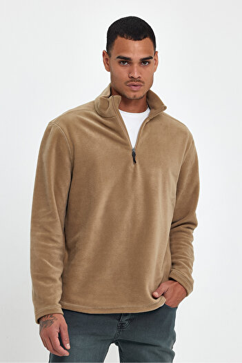 Superlife Men's Comfortable Softech Fleece Half Zipper Sweatshirt spr24pw20
