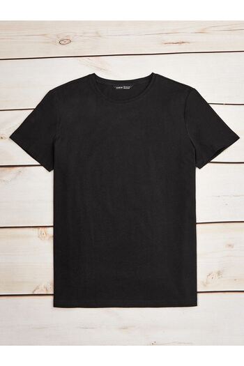DUBU BUTİK Düz Basic 3'lü Çoklu Kombin T-shirt - Siyah Gri Ve Beyaz Oversize Bisiklet Yaka