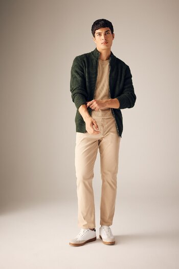 DeFacto Standard Fit Regular Cut Half Turtleneck Zippered Knitwear Cardigan R1195Az23Wn