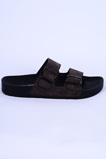 Pierre Cardin 7241 Nubuck Light Sole Flexible Brown Daily Men's Slippers