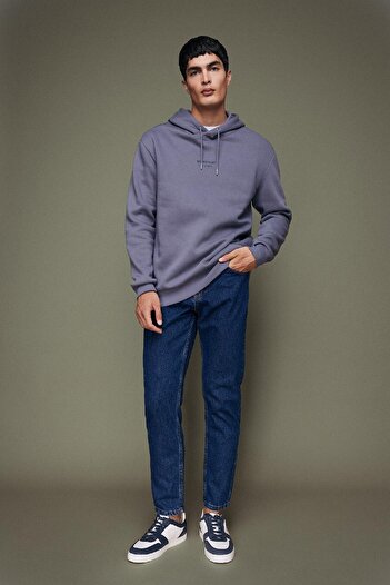 DeFacto Relax Fit Hooded Printed Thick Sweatshirt Y9652Az23Wn