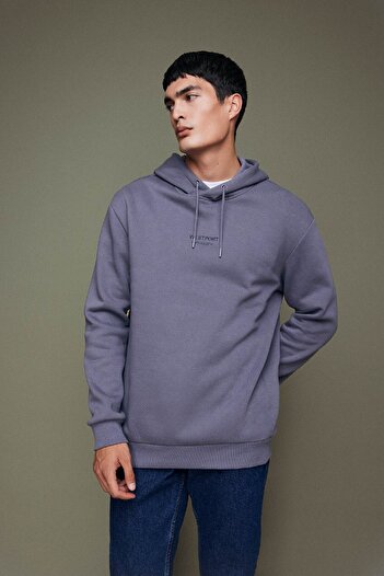 DeFacto Relax Fit Hooded Printed Thick Sweatshirt Y9652Az23Wn