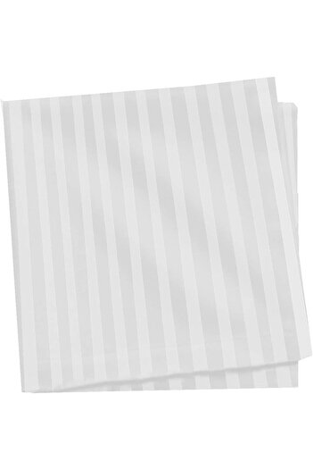 Kotonia Home Set of 10 Waiter's Napkin, 100% cotton, Damask thin stripes of 1 cm, white, size 40x65 cm