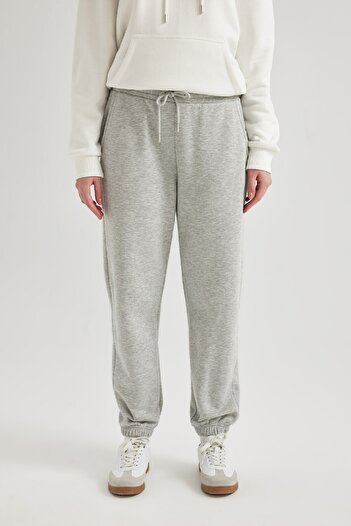 DeFacto Standart Fit Kalın Jogger Eşofman Altı Bel Paça Lastikli Basic Düz Uzun Boy S7370az24sp
