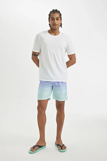 DeFacto Gradient Printed Regular Fit Swim Shorts - Mesh Lined, Above Knee Z6873AZ24HS
