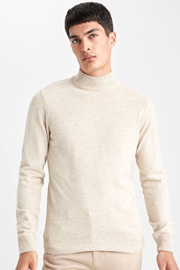 DeFacto Slim Fit Slim Fit Half Turtleneck Basic Plain Knitwear Pullover R1127az24sp