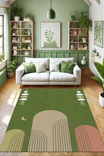 The Reef Design Bohem Desenli Halı Bohem Halı Dokuma Kaymaz Tabanlı Halı Çalışma Odası Halısı