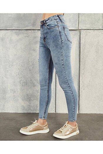 geenz manifacture Snow Blue ψηλόμεσο τζιν Lycra Slim Fit