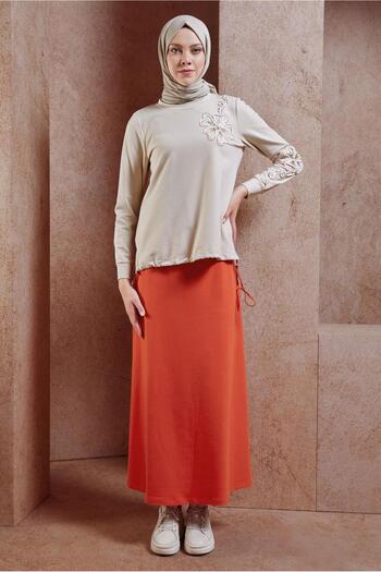 Alvina 44699 Model Embroidered Tracksuit Set with Skirt