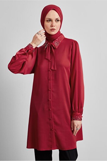 Alvina Stone Detail Satin Tunic 45323