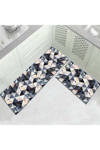 Generic 1-Piece Luxurious Modern Geometric Pattern Rectangular Anti-Slip Kitchen Floor Mat