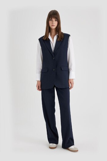 DeFacto B7116ax24sp Model Sleeveless Blazer Vest