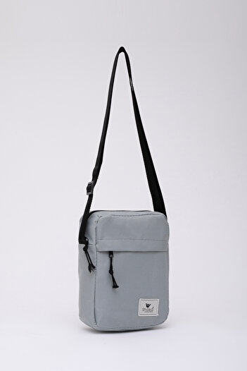SHAKA Gray U12 2 Compartment Zippered Adjustable Cross Strap Waterproof Women's Shoulder Bag B:20 Width:18 G:
