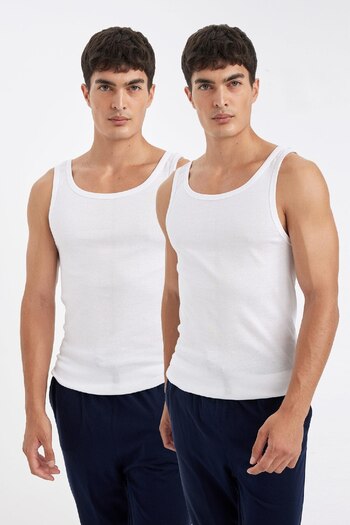 DeFacto Slim Fit Slim Fit Rib 2-Piece Undershirt Y9056Az24Sp