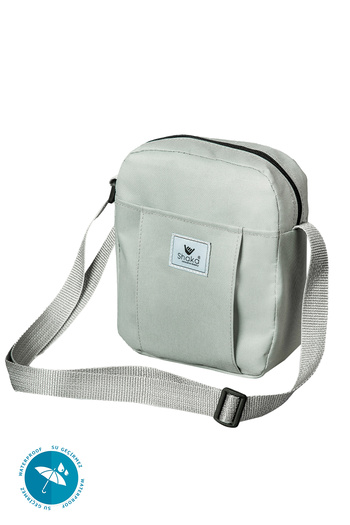SHAKA Gray U9 2 Compartment Adjustable Cross Strap Waterproof Imperteks Fabric Women's Shoulder Bag U:22 E:1