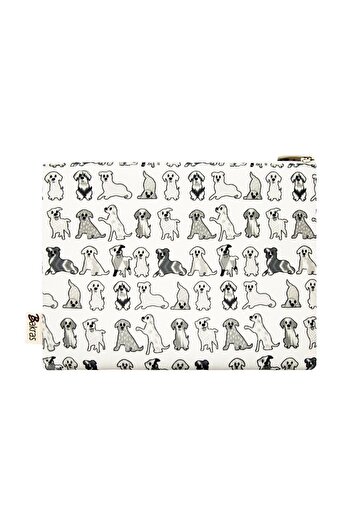 Bakras Dog Patterned Brave Paws Makeup Bag - Portfolio and Clutch 24cmx19cm