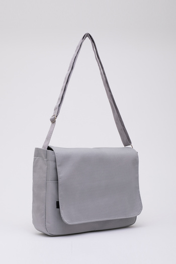 SHAKA Gray SHK73 Plain Postman Model 3 Compartment Strap Daily Unisex Arm and Shoulder Bag U:28 E:35 W:7