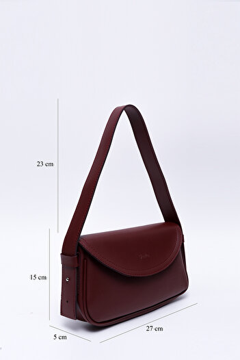 SHAKA Claret Red Shk150 Faux Leather Lined Snap Fastener Adjustable Strap Hand, Arm and Shoulder Bag