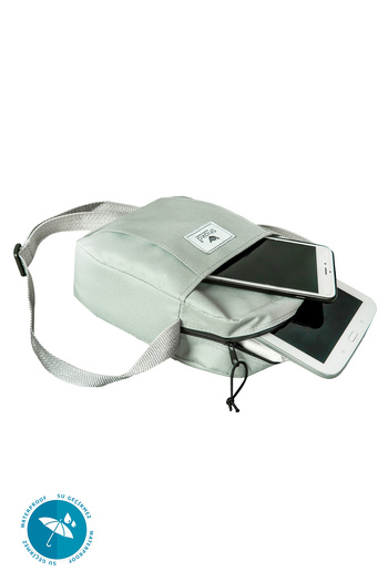 SHAKA Gray U9 2 Compartment Adjustable Cross Strap Waterproof Imperteks Fabric Women's Shoulder Bag U:22 E:1