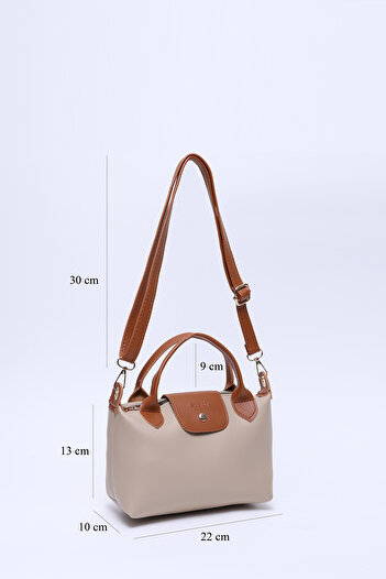 SHAKA Mink-Tan Shk135 Faux Leather, Single Compartment, Double Strap Hand, Arm and Cross Shoulder Bag