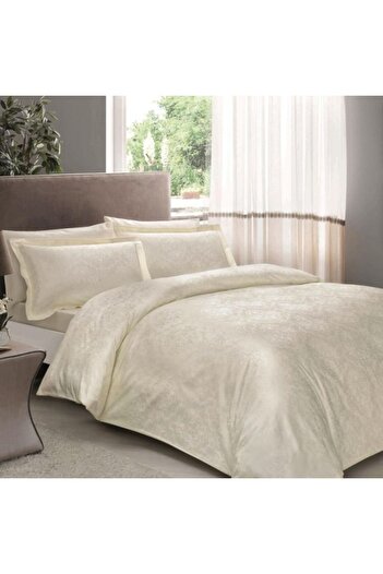 Taç Luxury satin jacquard bed linen, 6 pieces, Taç, Daria Cream