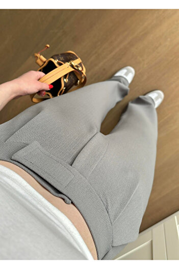 Livik Gray Women's Lycra Velcro Closure Palazzo Trousers