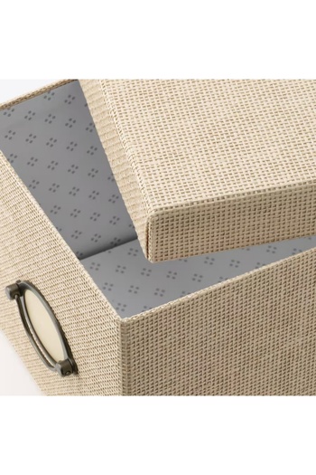 IKEA KVARNVIK Storage Box with Lid, Beige, 18x25x15 cm – Perfect for Organizing | IKEA