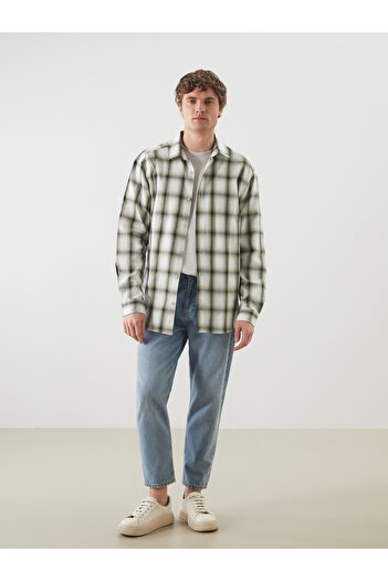 LC Waikiki Regular Fit Long Sleeve Plaid Gabardine Men's Shirt