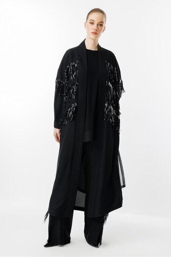 Ghisa Sequin Detailed Suit Black