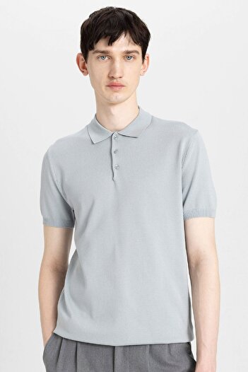 DeFacto Slim Fit Polo T-shirt Polo λαιμόκοψη Y5369AZ24SM