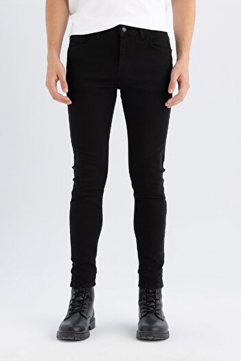 DeFacto Super Skinny Fit Tightest Fit Regular Waist Extra Tight Leg Black Jean Pants R8752Az24Au