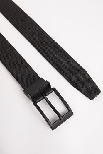 DeFacto Men's Rectangular Buckle Faux Leather Double Sided Casual Belt C5164Axns