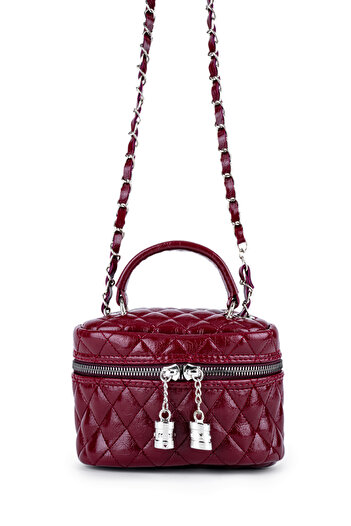 minebag Claret Red Faux Leather Almira Women's Crossbody Bag