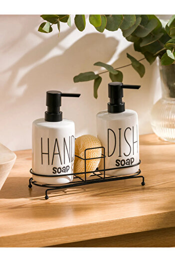 Consensus Home 2'li 500 ml Fenomen Stantlı Süngerli Pinterest Sıvı Sabunluk Mutfak Banyo