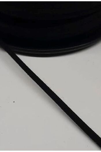 PASAMİA Essential of Elegant Designs: 6 mm Black Suede Rope (2 Meters)
