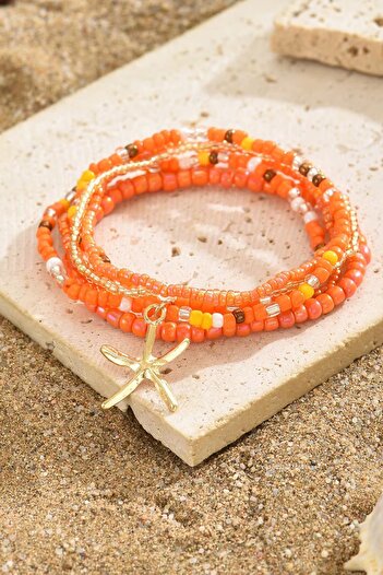 New Obsessions Colorful Beads Elastic Anklet Set