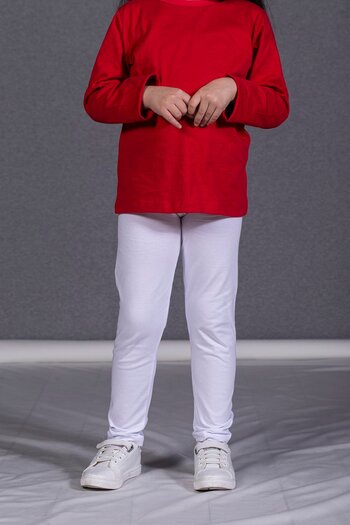 Zeyland Girl's White Slim Fit Tights (4-12 years)