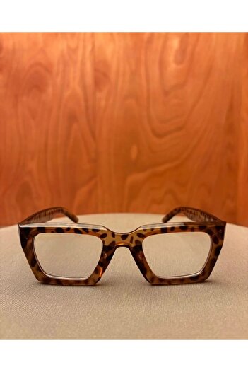 Mucizelerevi Azure Bonnie Leopard Blue Light Protective Transparent Relaxing Glasses