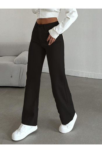 SHEVEGA Black High Waist Loose Loose Fitting Wide Leg Jeans Pants Jeans
