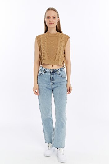 MA ananas Side Tie Hair Braid Sweater