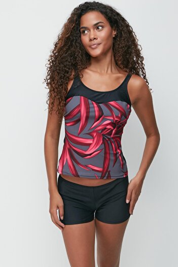 C&City Tankini with Shorts 7766 Black/Red