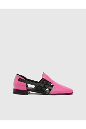 İLVİ Hina Hakiki Deri Kadın Pembe Loafer Ayakkabı