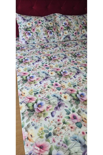 pınarhome collectıon New Season to 3D Digital Printing 100% Cotton Elastic Bed Sheets and Pillowcases Running Depth 28-30 cm