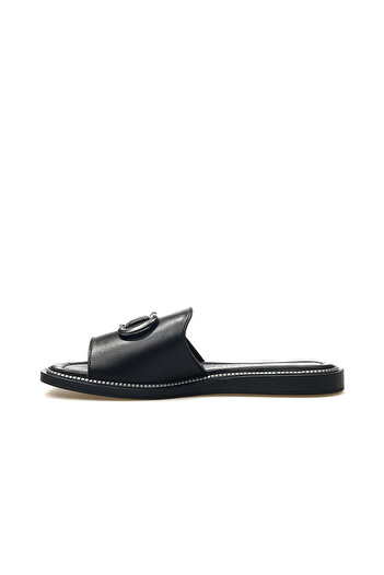 Venüs Women's Irmağan Leather Daily Slippers 25Y Z Black