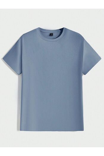 VBSVİBES Μπλουζάκι 3 τεμαχίων Basic Single Jersey - Baby Blue Brown Beige Oversize T-shirt με λαιμόκοψη