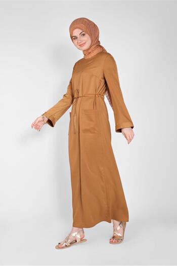 Alvina Belted Satin Aerobin Dress 41510